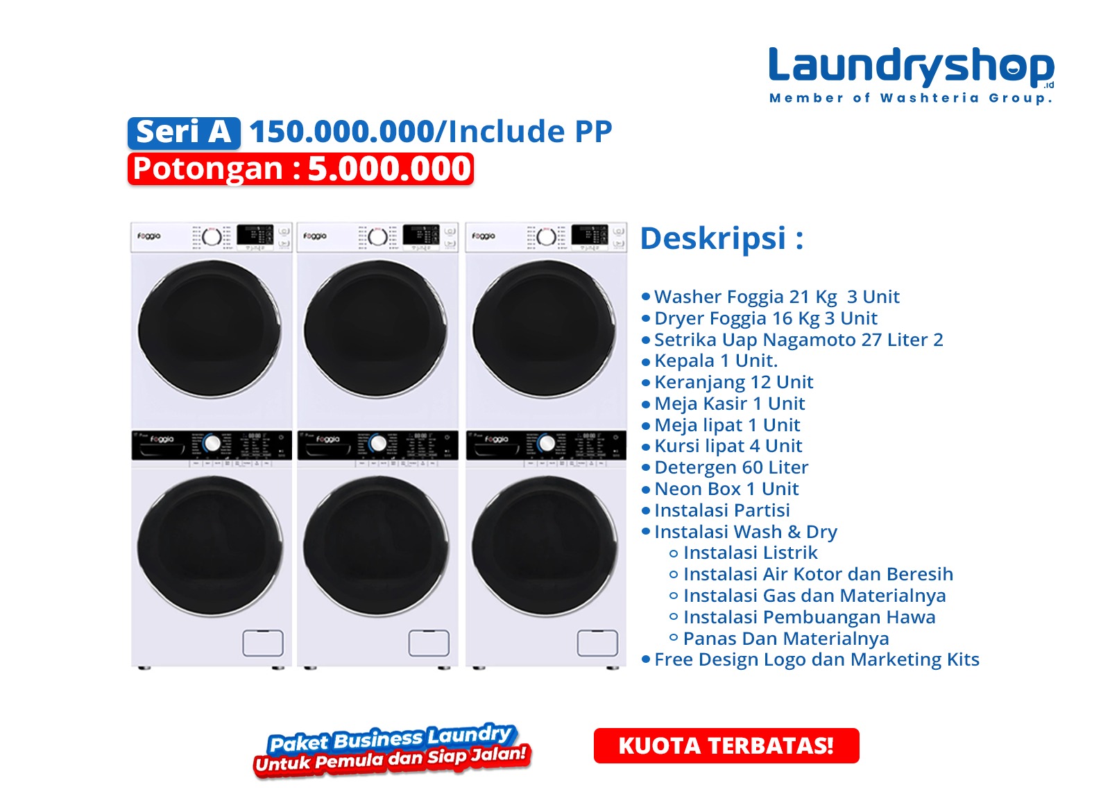 Promo Paket usaha laundry siap jalan